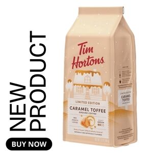 NEW Tim Hortons Caramel Toffee Ground Coffee - Limited Edition